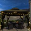 10x10 Outdoor Patio Gazebo Canopy Tent With Ventilated Double Roof And Mosquito net(Detachable Mesh Screen On All Sides); Suitable for Lawn;  Garden;