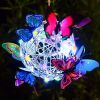 1pc LED Solar Butterfly Ball Wind Chime Light Hanging Lantern Garden Yard Decor Solar Lights Outdoor Butterfly Lights Garden Decorative Solar Lights W