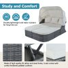 Outdoor Patio Furniture Set Daybed Sunbed with Retractable Canopy Conversation Set Wicker Furniture Sofa Set