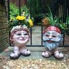 1pc Figure Flowerpots, Resin Figure Plant Flowerpots, Creative Gifts For Indoor Garden Yard Patio Lawn Porch Outdoor Decoration