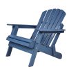 Oversize Wooden Outdoor Folding Adirondack Chair with Pre-Assembled BackRest & SeatBoard, Wood Patio Chair for Garden Backyard Porch Pool Deck Firepit