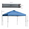 Outsunny 10' x 10' Pop Up Canopy Tent, Instant Sun Shelter with 3-Level Adjustable Height, Top Vents and Wheeled Carry Bag for Outdoor, Garden, Patio