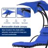 Hanging Chaise Lounger with Removable Canopy, Outdoor Swing Chair with Built-in Pillow